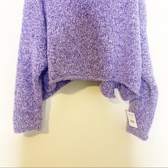 NWT Free People Grape Hyacinth BFF Cowl Neck Knit Sweater Medium - Picture 6 of 12